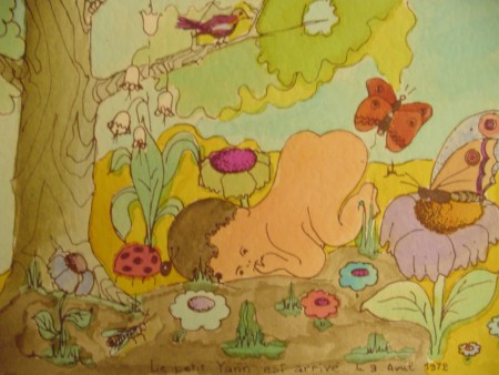 Faire part de Yann dessiné par son papa